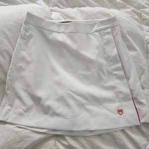 G/FORE White Women's Golf Skort with Pink Accent